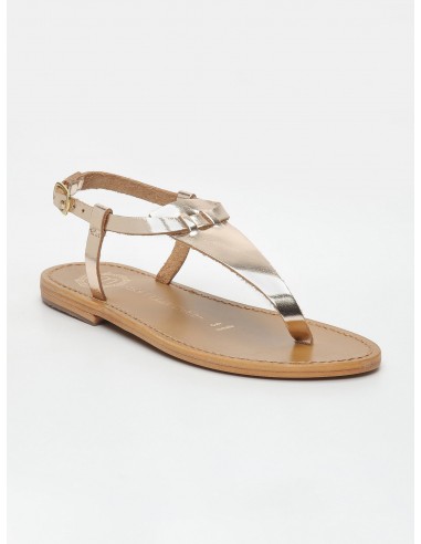 JERSEY Sandale brillante en cuir de pas cher