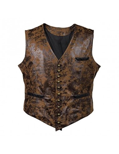 Gilet gothique homme cowboy steampunk cuir vieilli