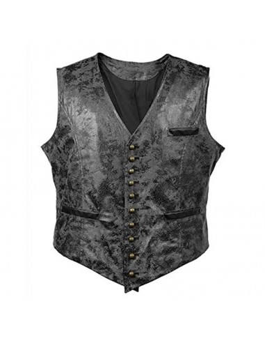 Gilet gothique homme classique cuir vielli steampunk