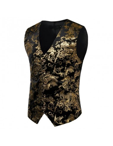 Gilet gothique homme style steampunk noir & or