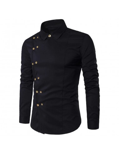 Chemise gothique homme avec boutons décallés