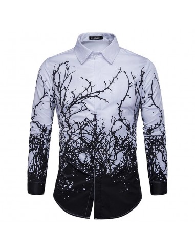 Chemise gothique homme forêt enfer bicolore