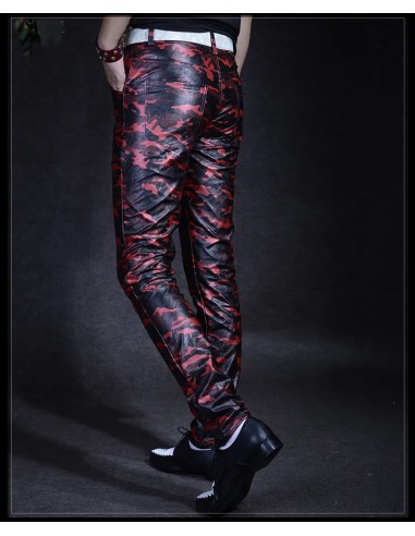 Pantalon gothique homme simili cuir camouflage